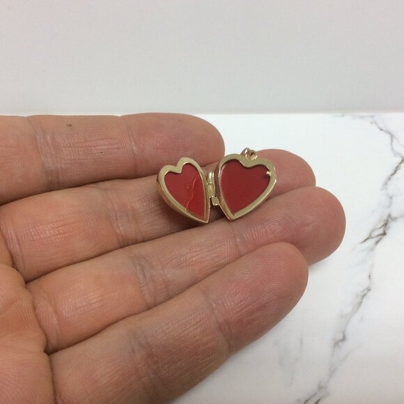 Ladies 10k Yellow Real Gold Heart opening Locket Charm Pendant 2.90 grmas - Picture 5 of 7
